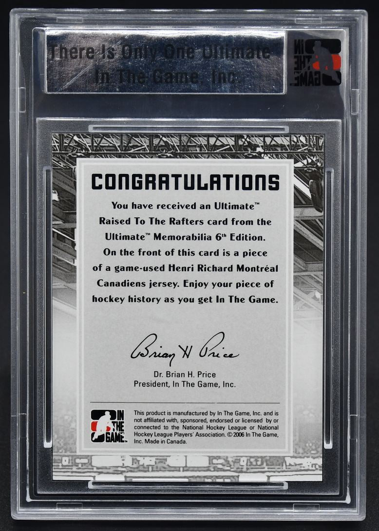 2005-06 ITG 6th Raised To The Rafters Henri Richard 17/25 Jersey