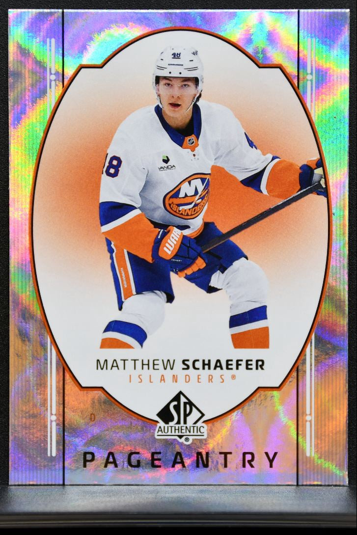 2025-26 SP Authentic Pageantry Matthew Schaefer P-7 New York Islanders 0559