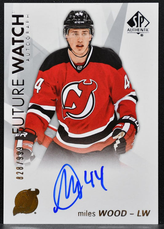 2016-17 SP Authentic Future Watch Auto Miles Wood Devils RC Auto 828/999 0095