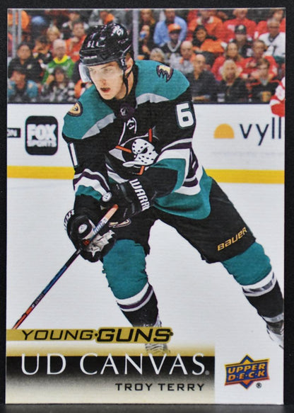 2018-19 UD Series 2 UD Canvas Young Guns Troy Terry C233 Anaheim Ducks RC 8595