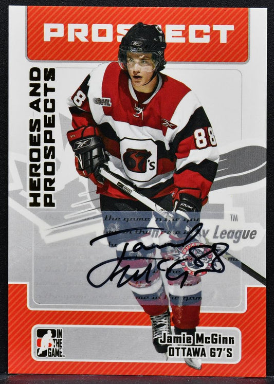 2006-07 In The Game Heroes and Prospects Auto Jamie McGinn A-JM Auto 9774