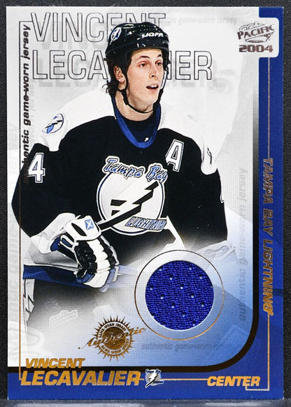 2003-04 Pacific Game-Worn Jersey Vincent Lecavalier 35 Lightning Jersey 5390