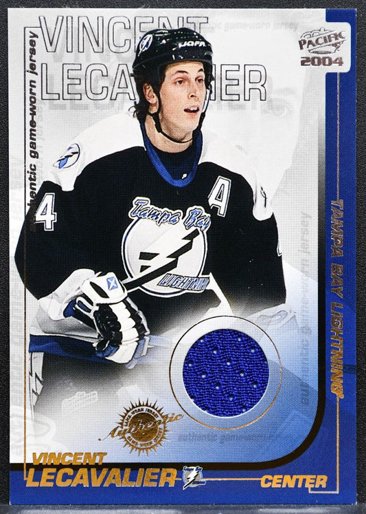 2003-04 Pacific Game-Worn Jersey Vincent Lecavalier 35 Lightning Jersey 5390