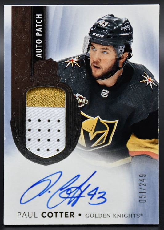 2021-22 UD The Cup Cotter 173 Vegas Golden Knights RC Auto 051/249 Patch