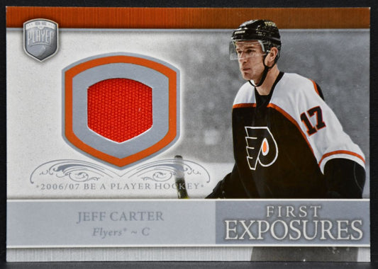2006-07 Be A Player Portraits First Exposures Jeff Carter FE-JC Flyers Jersey 2417