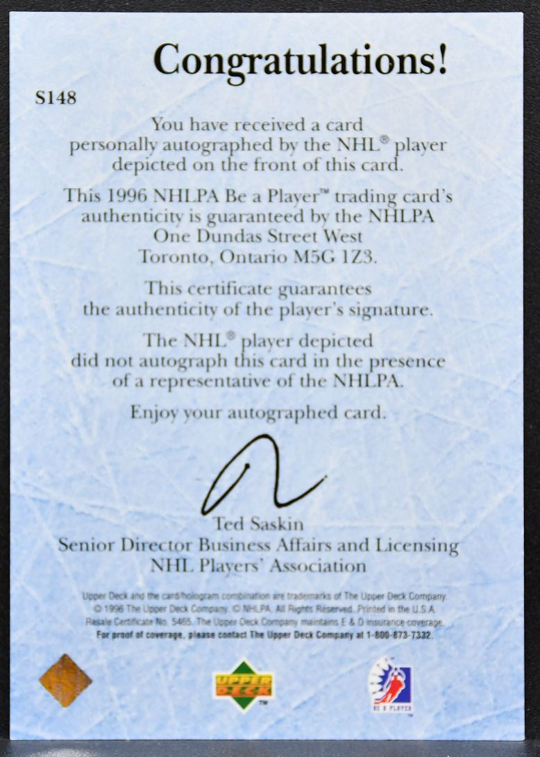1996-97 Upper Deck Be A Player Signatures Michael Nylander S148 Flames Auto 2793