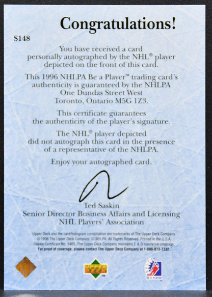 1996-97 Upper Deck Be A Player Signatures Michael Nylander S148 Flames Auto 2793