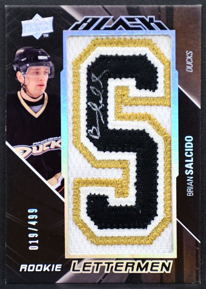 2009-10 UD Black Rc Lettermen Brian Salcido 71 Ducks RC Auto 019/499 Patch 0140