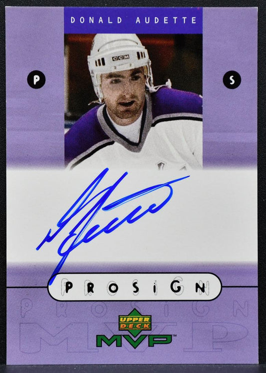 1999-100 Upper Deck MVP ProSign Donald Audette DA Los Angeles Kings Auto 1023