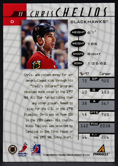 1997-98 Pinnacle Be a Player Chris Chelios 11 Auto