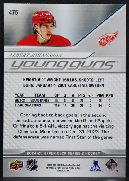 2024-25 Upper Deck Series 2 Young Guns UD Exclusives Albert Johansson RC 8166