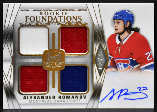 2020-21 UD The Cup Foundations Romanov F-AR Canadiens RC Auto 07/15 Jersey 4777
