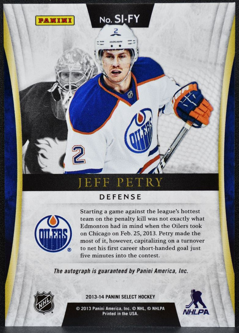 2013-14 Panini Select Signatures Jeff Petry Auto 0575