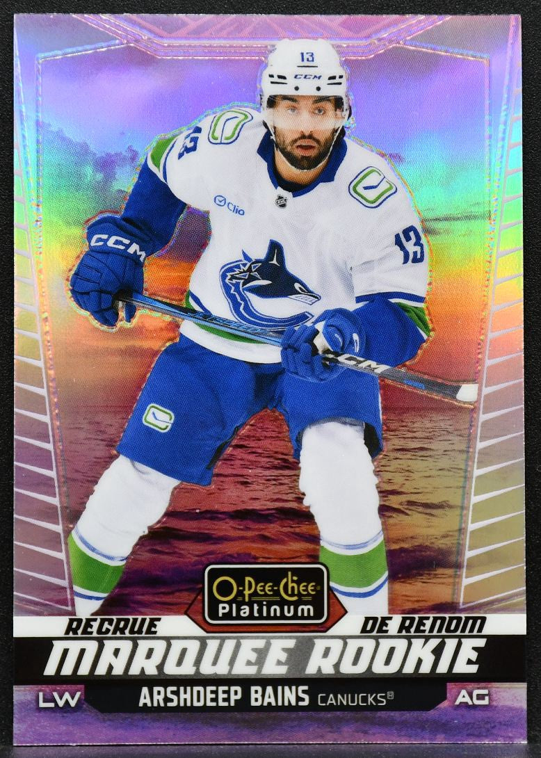 2024-25 OPC Platinum Marquee Rookie Sunset Arshdeep Bains 261 Canucks RC 6863