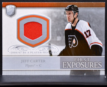 2006-07 UD Be A Player Portraits First Exposures Jeff Carter Flyers Jersey 7207