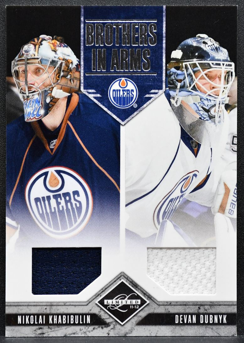 2011-12 Panini Limited Brothers In Arms Materials Khabibulin/Dubnyk Jersey 4657