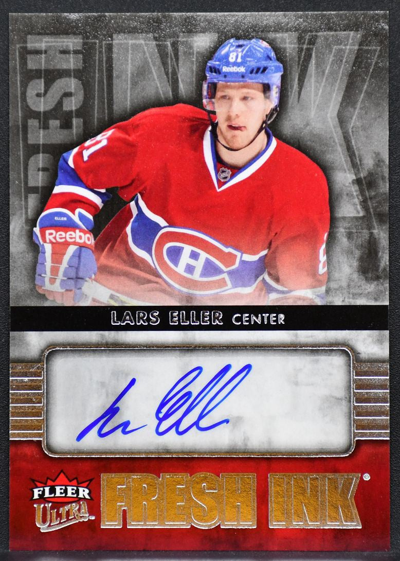 2014-15 Fleer Ultra Fresh Ink Lars Eller FI-LE Montreal Canadiens Auto 9819