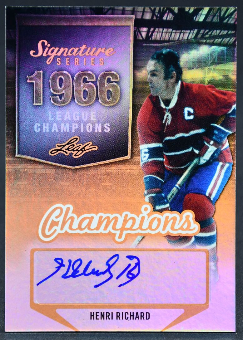 2015-16 Leaf Signature Series Champions Signature Henri Richard SCH-HR1 Auto