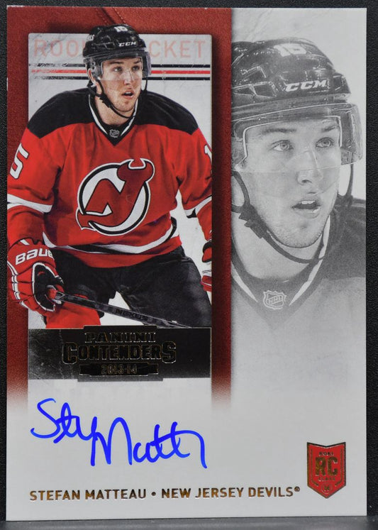 2013-14 Panini Contenders Rookie Auto Stefan Matteau 192 Devils RC Auto 8764