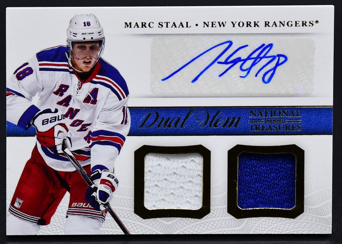2013-14 Panini National Treasures Dual Memorabilia Autographs Dual Staal DM-MAS