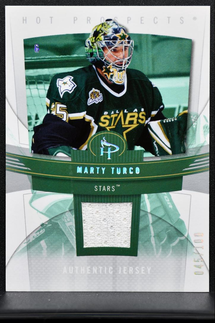 2006-07 Fleer Hot Prospects Authentic Jersey Marty Turco 35 /100 Jersey 2876