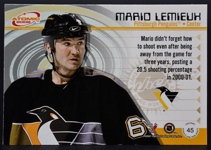 Maillot authentique porté en match par Mario Lemieux (n° 45) lors de la saison 2001-2002 des Pacific Atomic