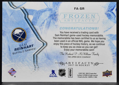 2017-18 Upper Deck Artifacts Frozen Sam Reinhart FA-SR Sabres Jersey 4718