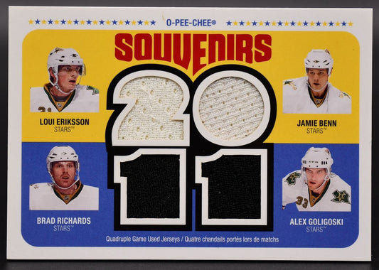 2011-12 OPC Souvenirs Benn/Richards/Eriksson/Goligoski OPC-DAL Jersey