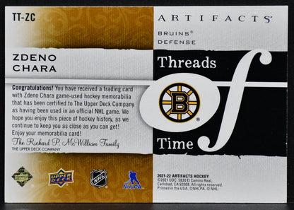 2021-22 UD Artifacts Zdeno Chara TT-ZC Boston Bruins Jersey