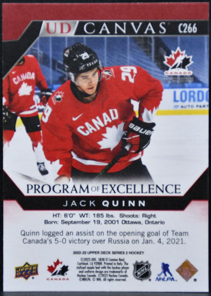 2022-23 UD Series 2 UD Canvas Program of Excellence Jack Quinn C266 Canada 8172