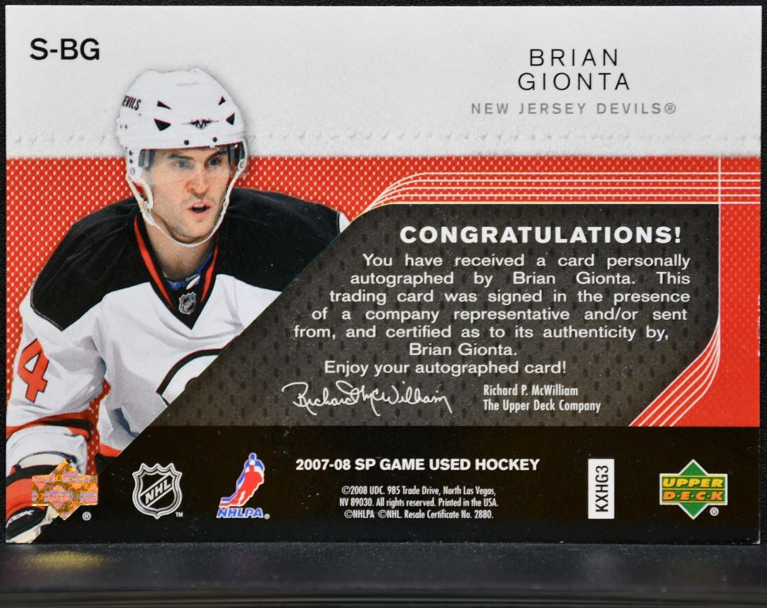 2007-08 SP Game Used SIGnificance Gionta New Jersey Devils Auto /50 5907