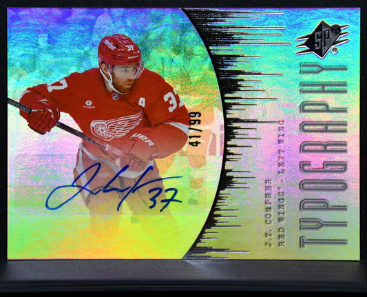2025-26 SPx Typography J.T. Compher TYPE-JC Detroit Red Wings Auto 41/99 2423