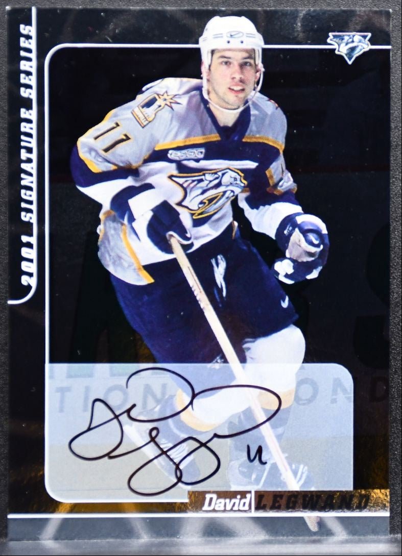 2000-01 In The Game Signature Series Auto David Legwand 6 Predators Auto 2806