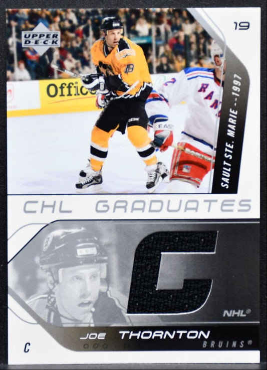 2002-03 Upper Deck CHL Graduates Joe Thornton CG-JT Boston Bruins Jersey 4282