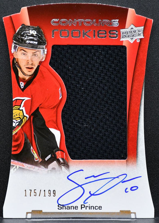 2015-16 UD Contours Rookies Auto Shane Prince Senators RC Auto Jersey 8726