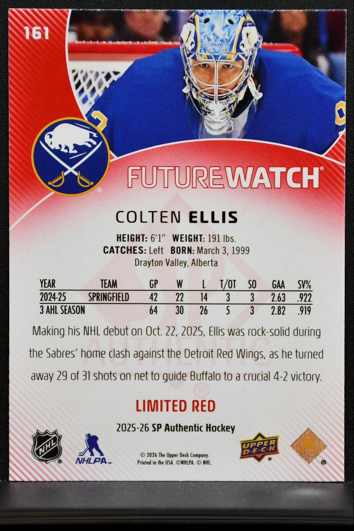 2025-26 SP Authentic Future Watch Limited Red Colten Ellis RC 1662