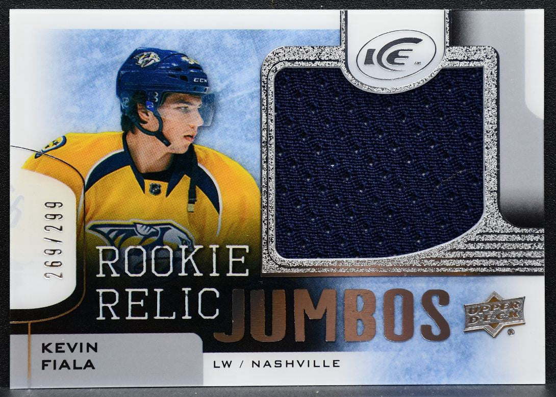 2015-16 UD Ice Rookie Relic Jumbos Kevin Fiala Predators RC 269/299 Jersey 2387