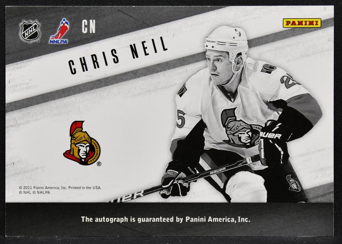 2011-12 Panini Zenith Yours Truly Chris Neil 5 Auto 2828