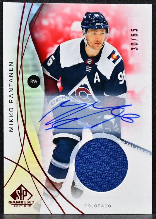 2024-25 SP Game Used Red Auto Jersey Mikko Rantanen 38 Auto 30/65 Jersey