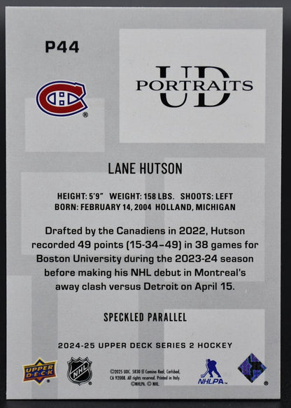 2024-25 UD Series 2 Lane Hutson P44 Montreal Canadiens
