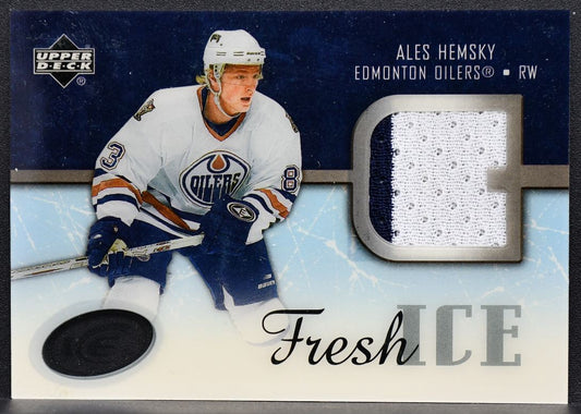 2005-06 Upper Deck Ice Fresh Jersey Ales Hemsky FI-HE Edmonton Oilers RC Jersey 3049