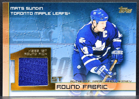 2002-03 Topps First Round Fabric Mats Sundin FRF-MS Maple Leafs Jersey 6194