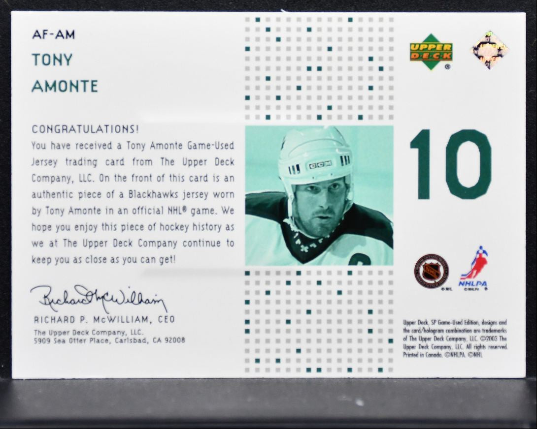 2002-03 SP Game Used Authentic Fabrics Amonte 187/225 Jersey 3933