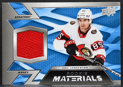 2022-23 Upper Deck Rookie Materials Jake Sanderson RM-SA RC Jersey 8586