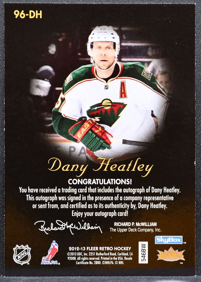 2012-13 Fleer Retro 1996-97 Skybox Autographics Dany Heatley Wild Auto 7257