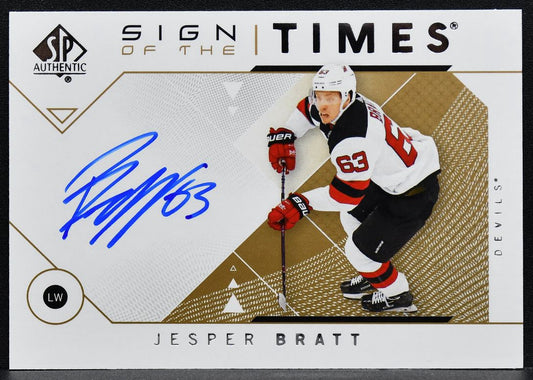 2018-19 SP Authentic Sign of the Times Jesper Bratt SOTT-JB Auto 9989