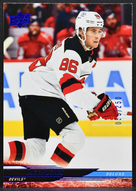 2024-25 Upper Deck Series 2 Deluxe Jack Hughes 351 Devils 055/250 4506