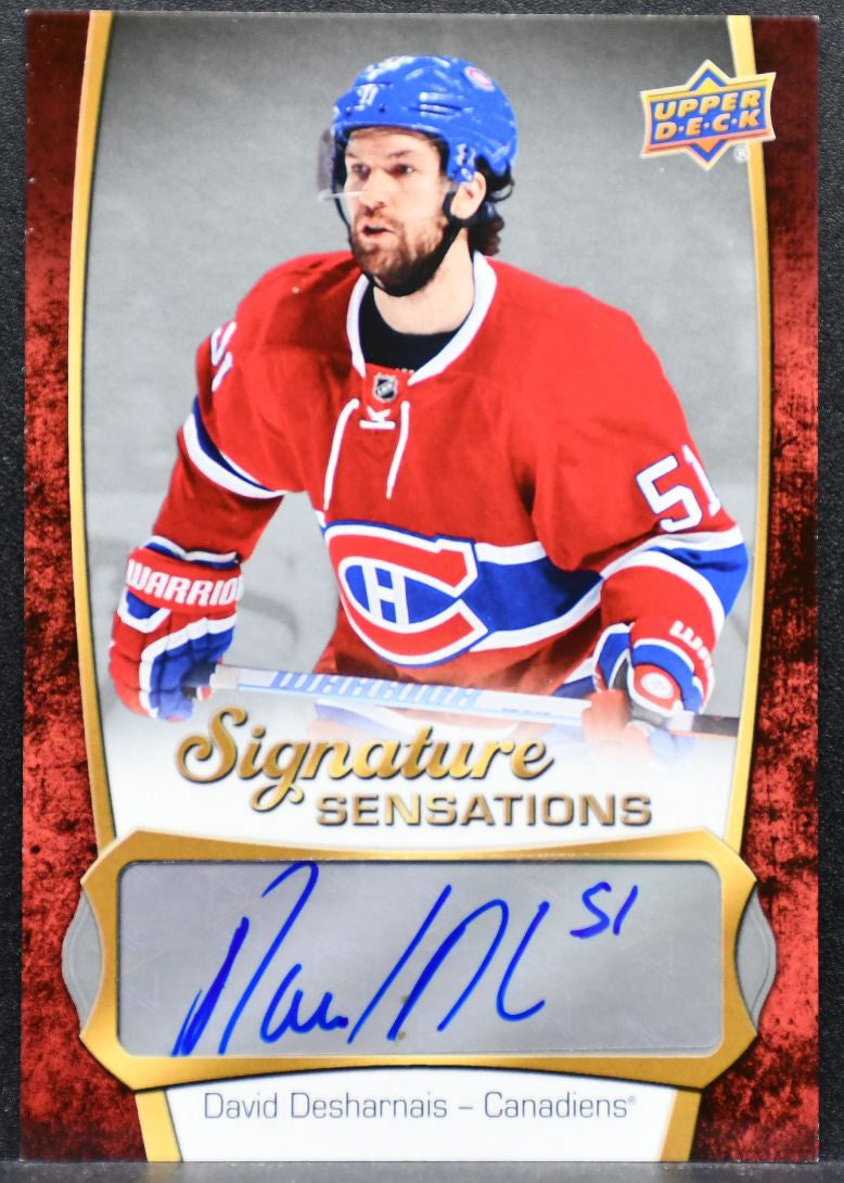 2016-17 UD Series 1 Signature Sensations David Desharnais Canadiens Auto 7102