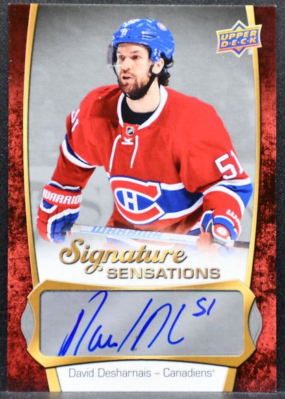 2016-17 UD Series 1 Signature Sensations David Desharnais Canadiens Auto 7102