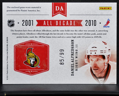 2010-11 Panini Dominion All Decade Jersey Alfredsson 85/99 Jersey 2951